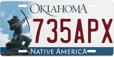 OK license plate 735APX