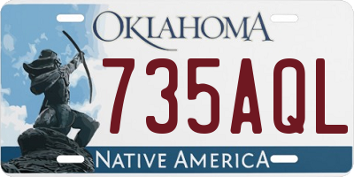 OK license plate 735AQL