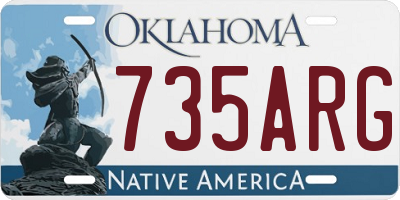 OK license plate 735ARG