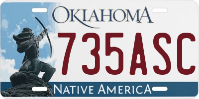 OK license plate 735ASC