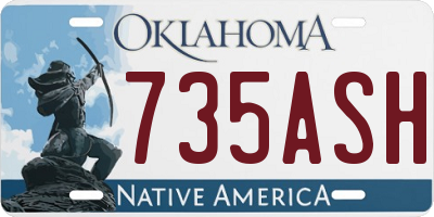 OK license plate 735ASH