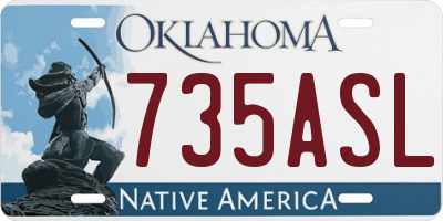 OK license plate 735ASL