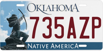 OK license plate 735AZP
