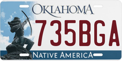 OK license plate 735BGA