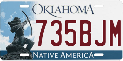 OK license plate 735BJM