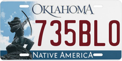 OK license plate 735BLO