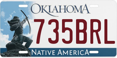 OK license plate 735BRL