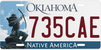 OK license plate 735CAE