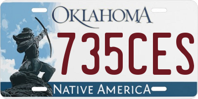 OK license plate 735CES
