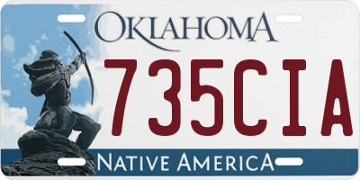 OK license plate 735CIA