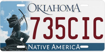 OK license plate 735CIC