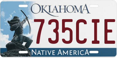 OK license plate 735CIE