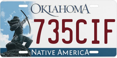 OK license plate 735CIF
