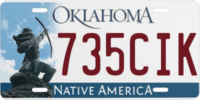 OK license plate 735CIK