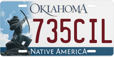 OK license plate 735CIL