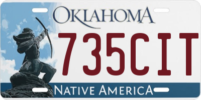 OK license plate 735CIT