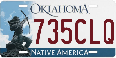 OK license plate 735CLQ