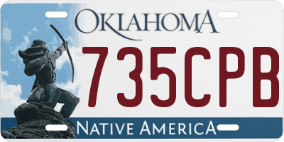 OK license plate 735CPB