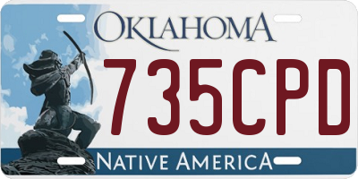 OK license plate 735CPD
