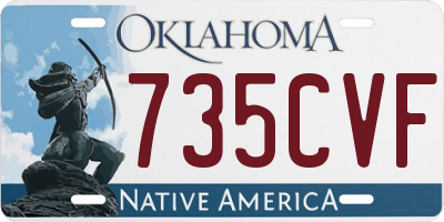 OK license plate 735CVF