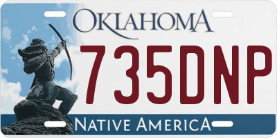 OK license plate 735DNP