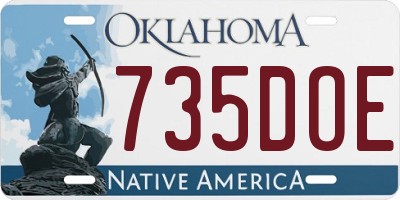 OK license plate 735DOE
