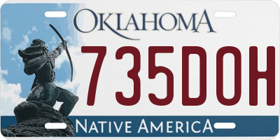 OK license plate 735DOH