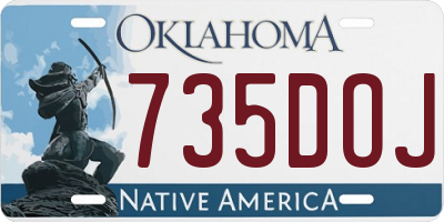 OK license plate 735DOJ