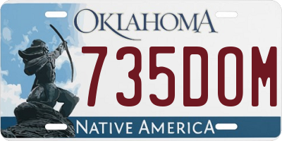 OK license plate 735DOM