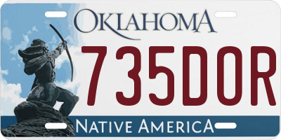 OK license plate 735DOR