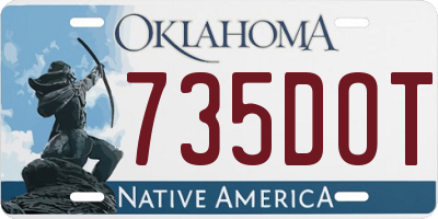 OK license plate 735DOT