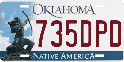 OK license plate 735DPD