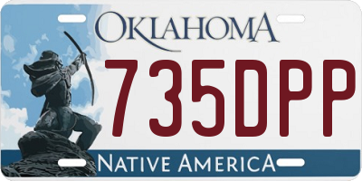 OK license plate 735DPP