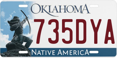 OK license plate 735DYA