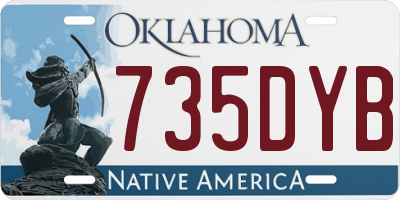 OK license plate 735DYB