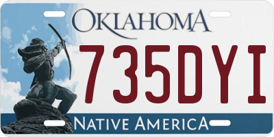 OK license plate 735DYI