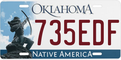 OK license plate 735EDF