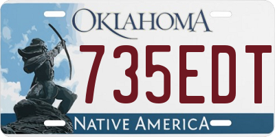 OK license plate 735EDT