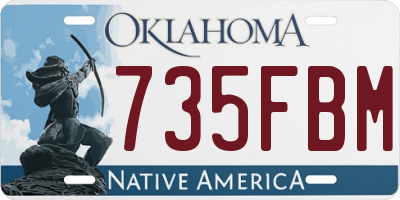 OK license plate 735FBM