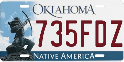 OK license plate 735FDZ