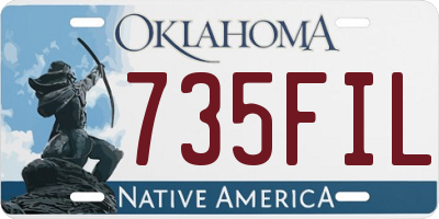 OK license plate 735FIL