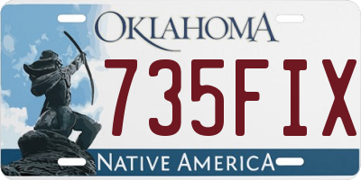 OK license plate 735FIX