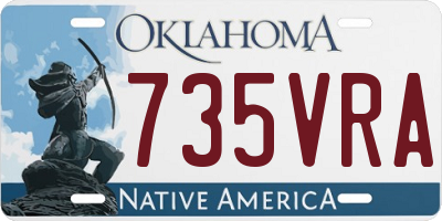 OK license plate 735VRA