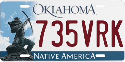 OK license plate 735VRK