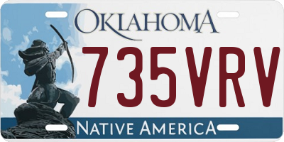 OK license plate 735VRV