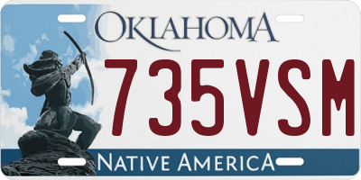 OK license plate 735VSM