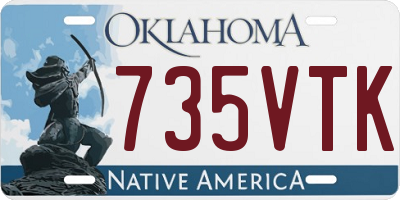OK license plate 735VTK