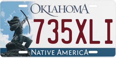 OK license plate 735XLI