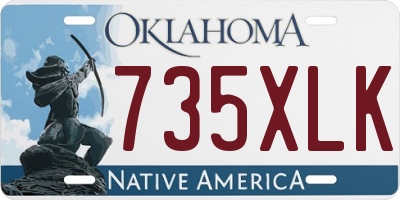 OK license plate 735XLK