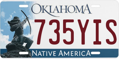 OK license plate 735YIS